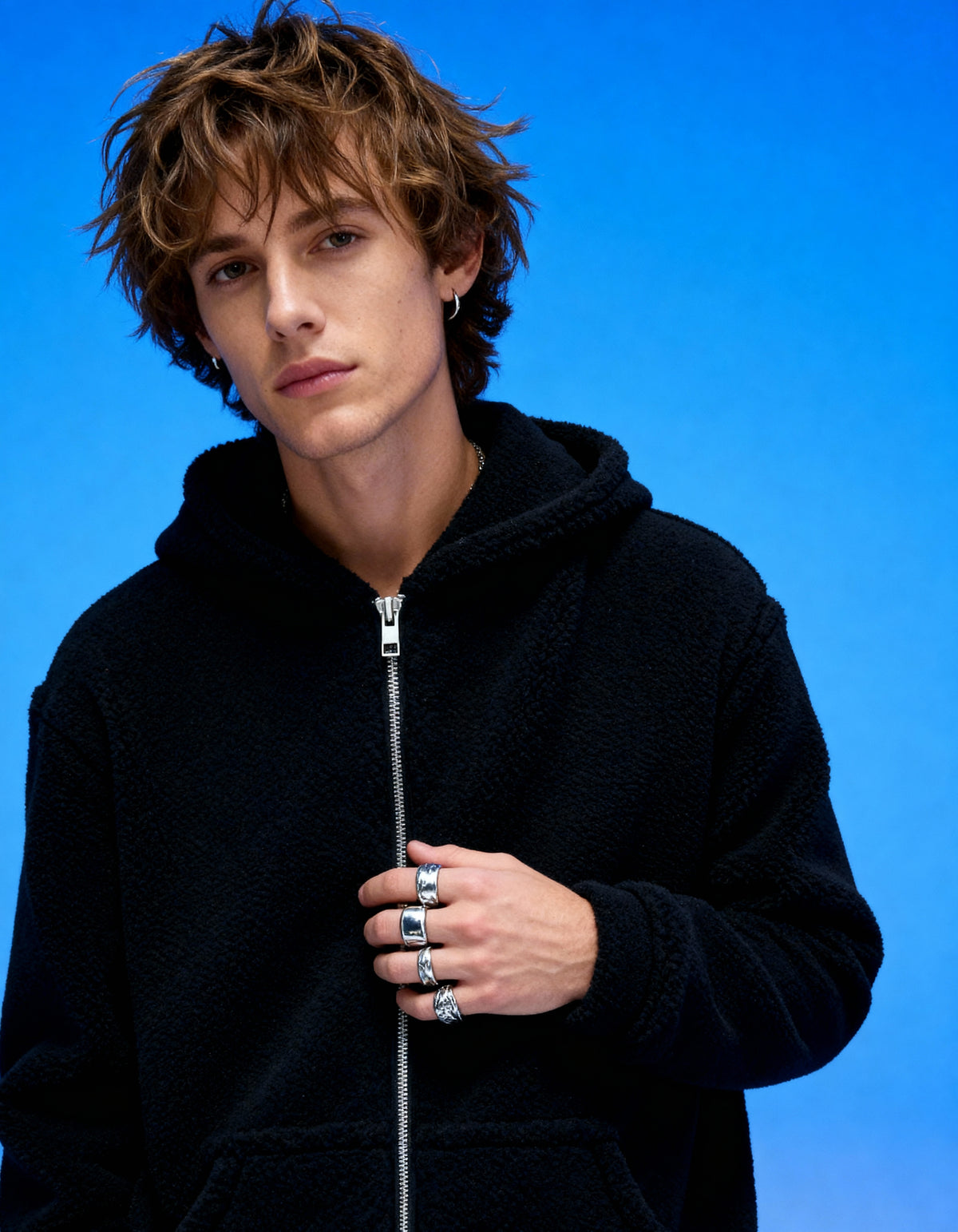 Midnight Sherpa Zip Hoodie