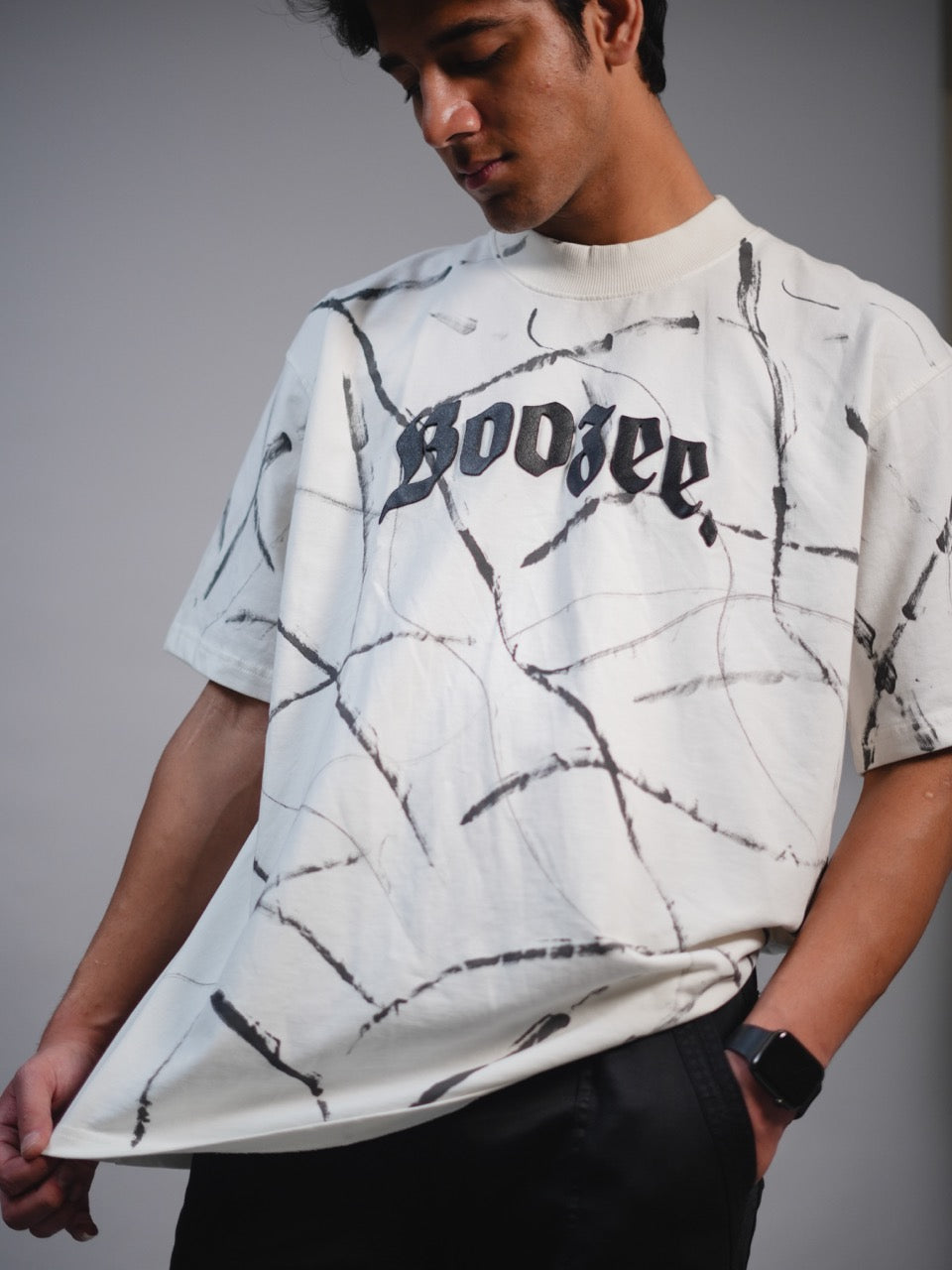 White - Brushstroke Drip Tshirt