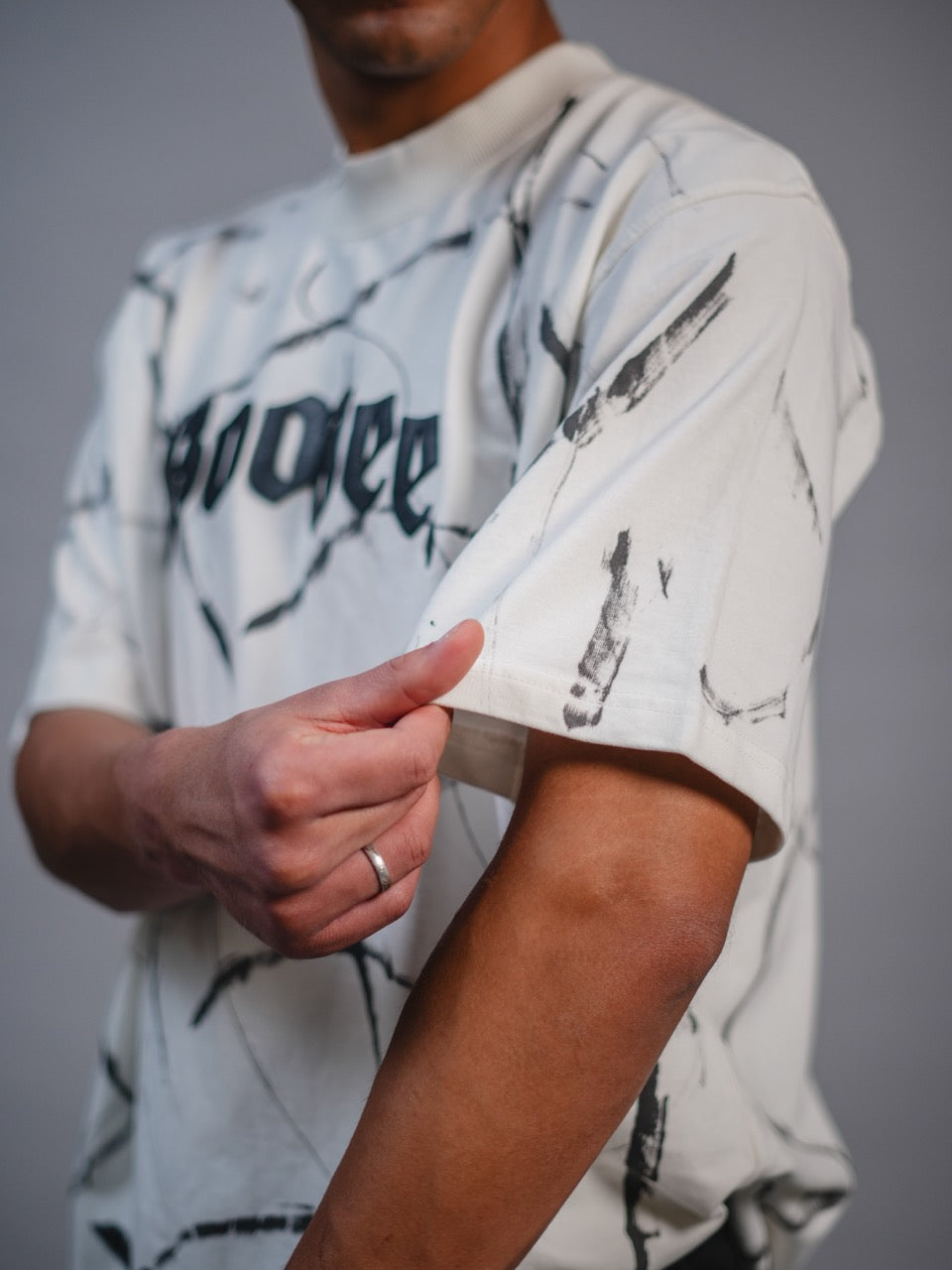 White - Brushstroke Drip Tshirt