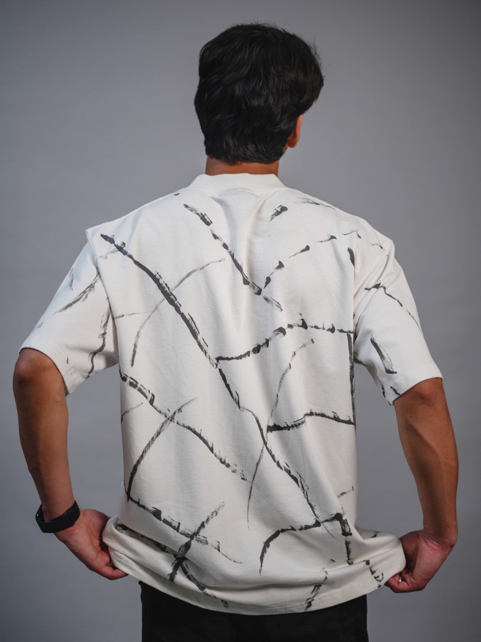 White - Brushstroke Drip Tshirt