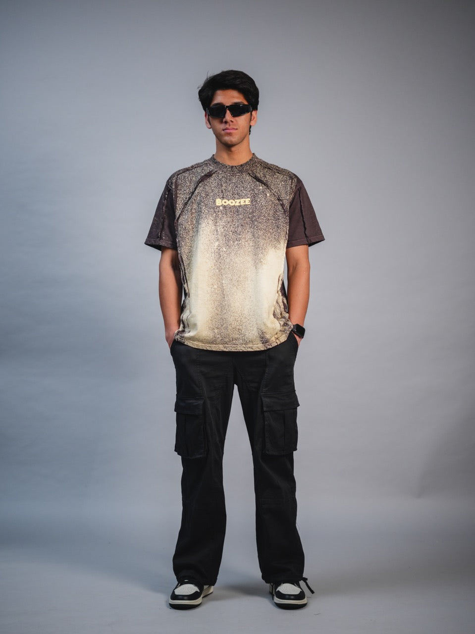 Brown - Abstract Spray Washed Tshirt