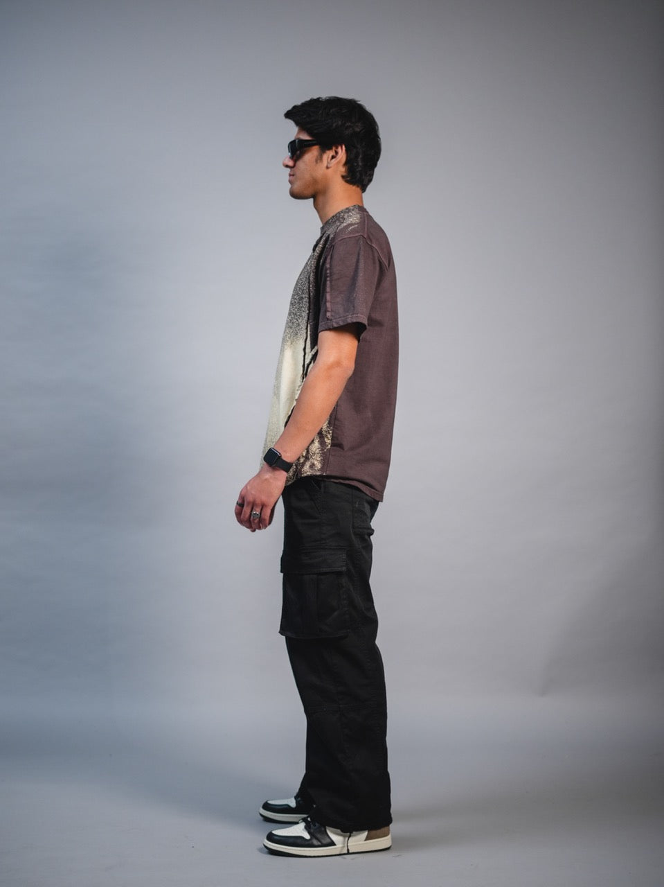 Brown - Abstract Spray Washed Tshirt