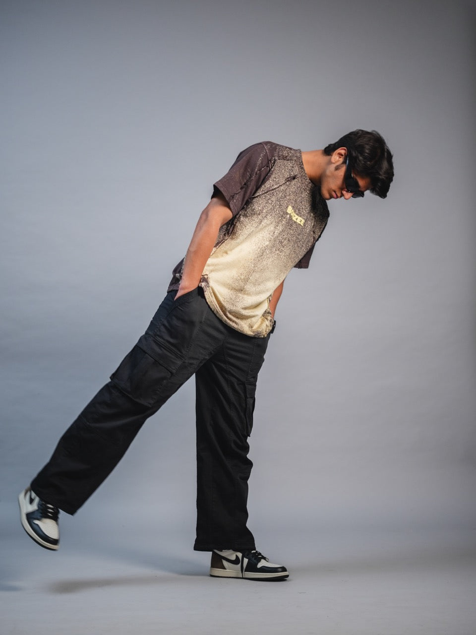Brown - Abstract Spray Washed Tshirt