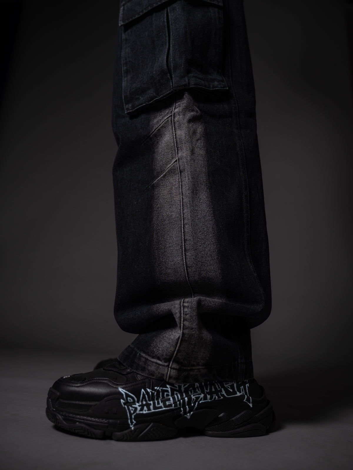 Rugged Black Baggy Denim