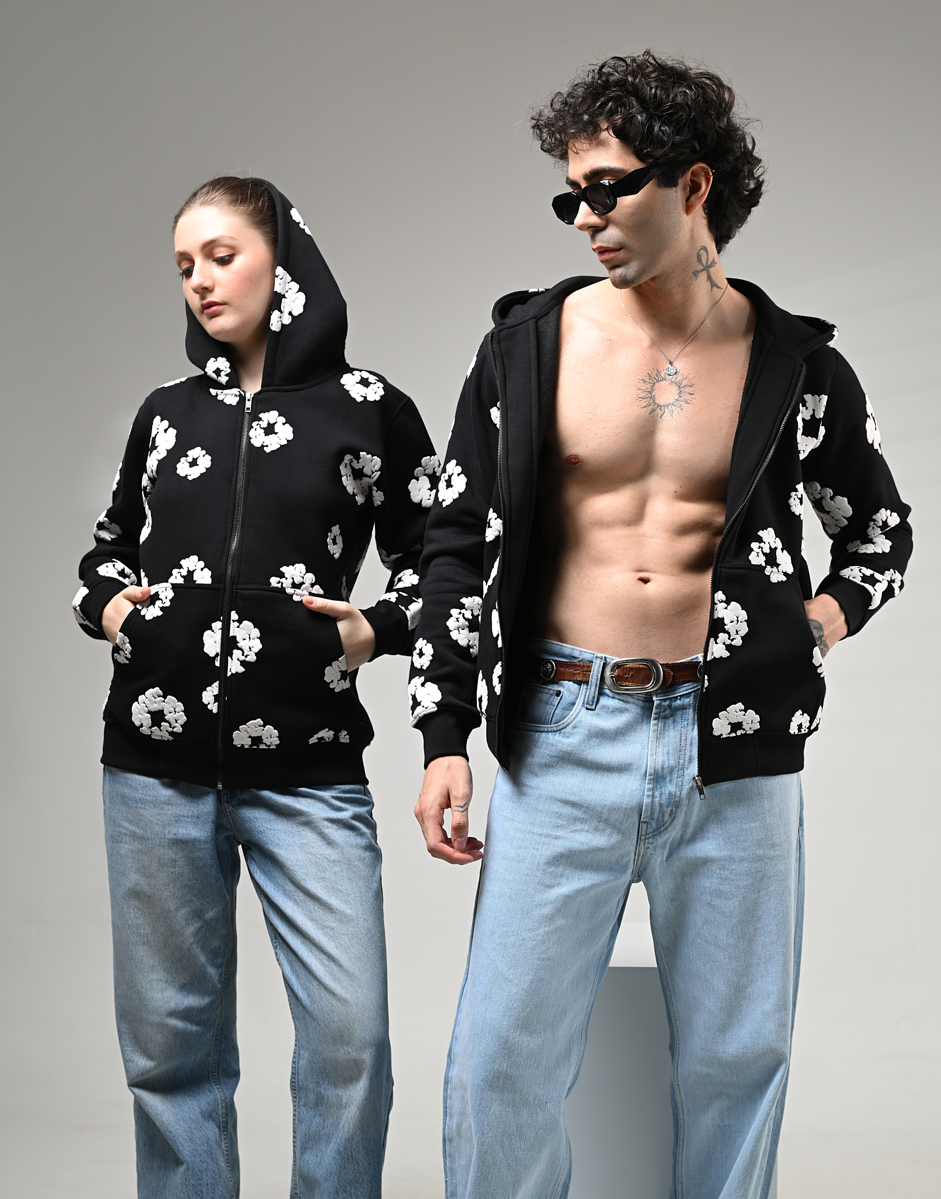 Regular Hoodies -  Luxe Cotton Blossom