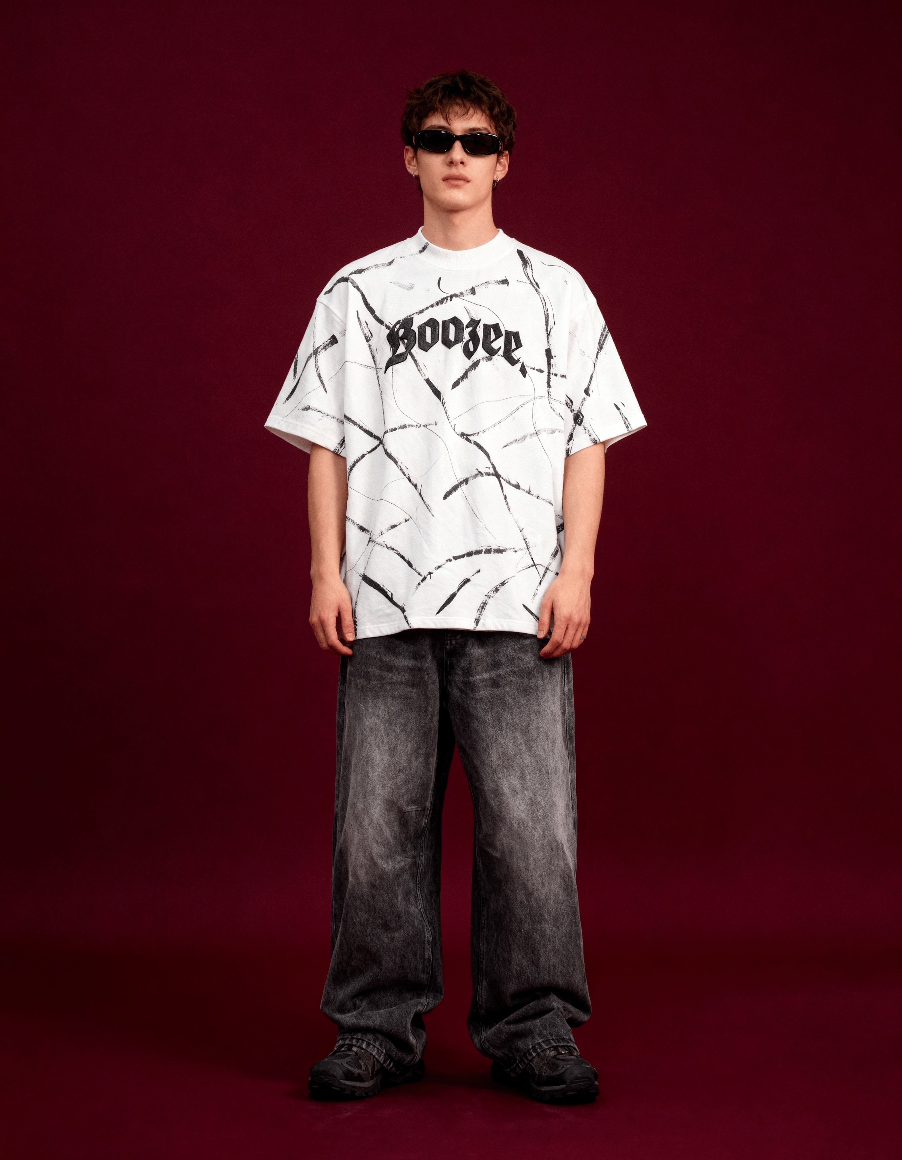 White - Brushstroke Drip Tshirt
