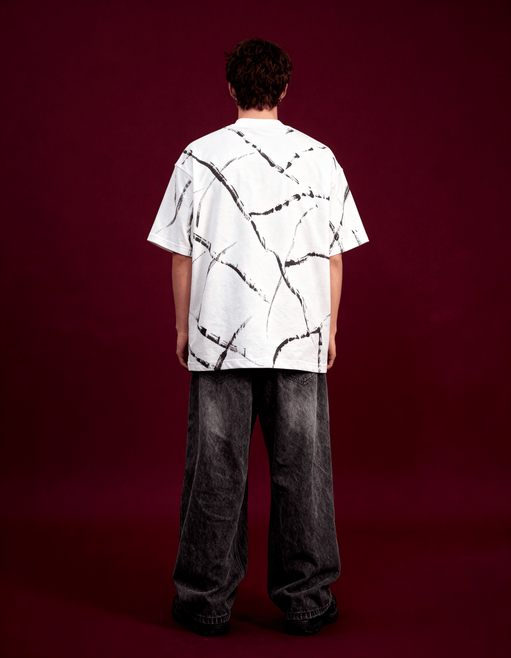 White - Brushstroke Drip Tshirt
