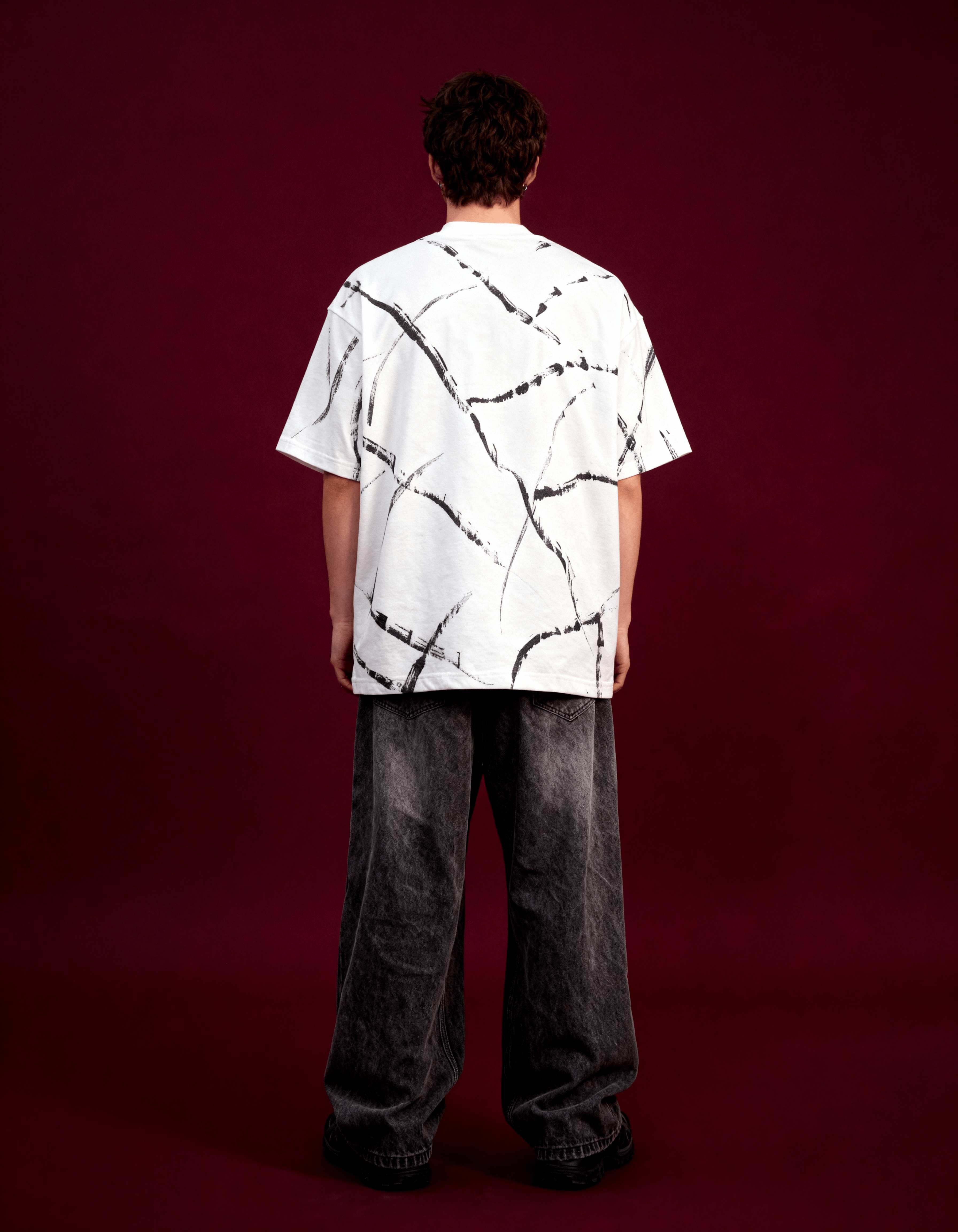 White - Brushstroke Drip Tshirt