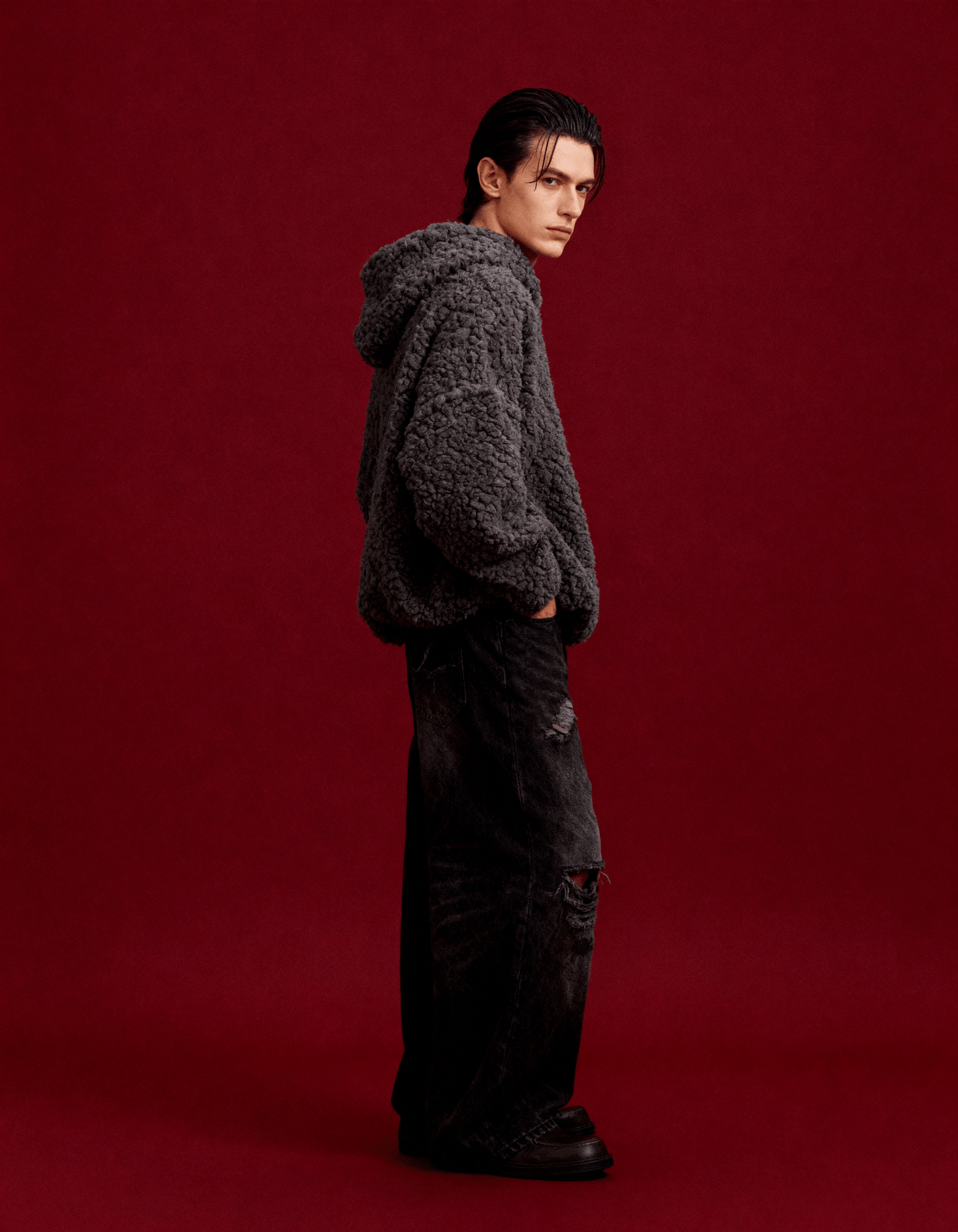 Polar Fleece Hoodie - Vintage Grey