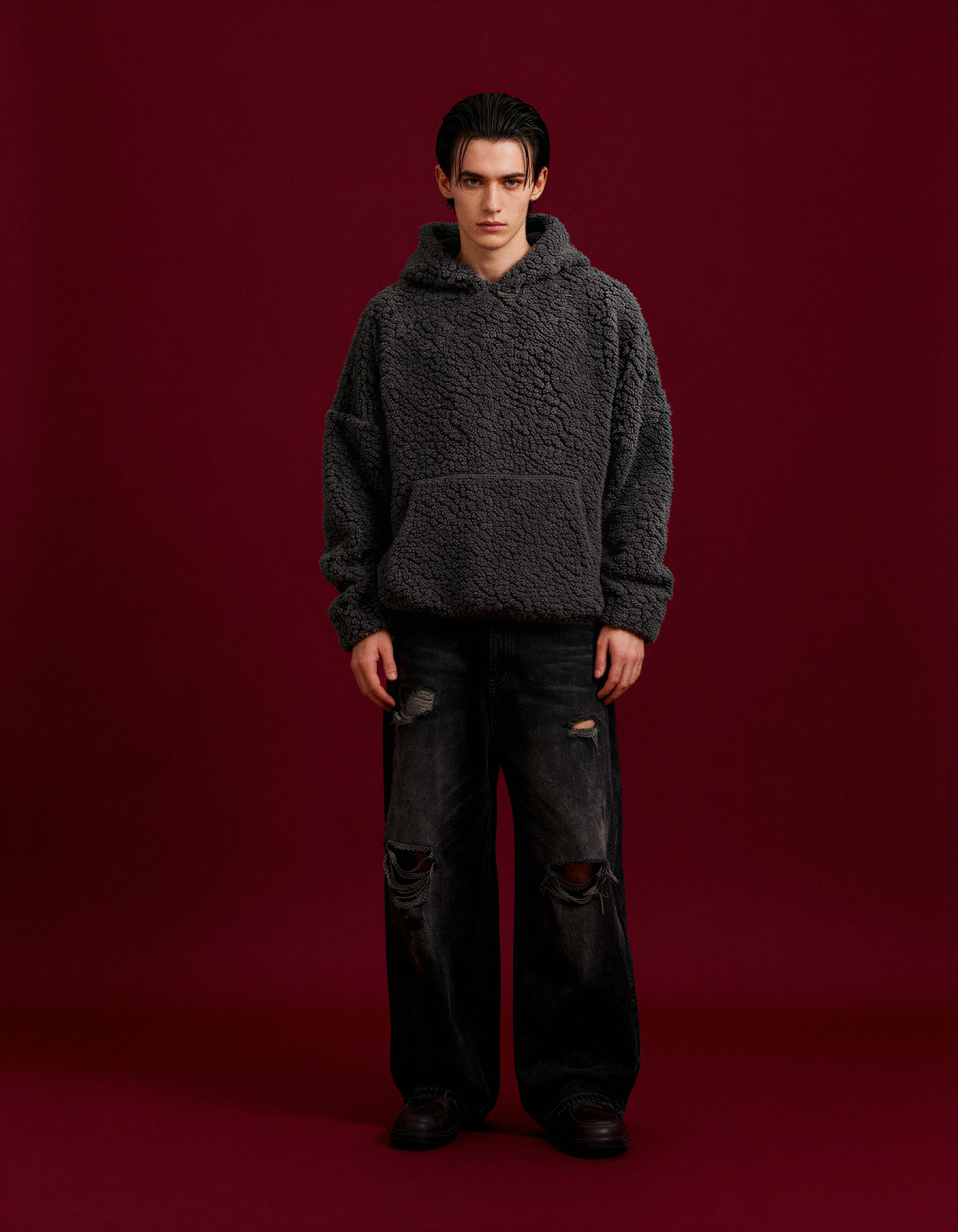 Polar Fleece Hoodie - Vintage Grey