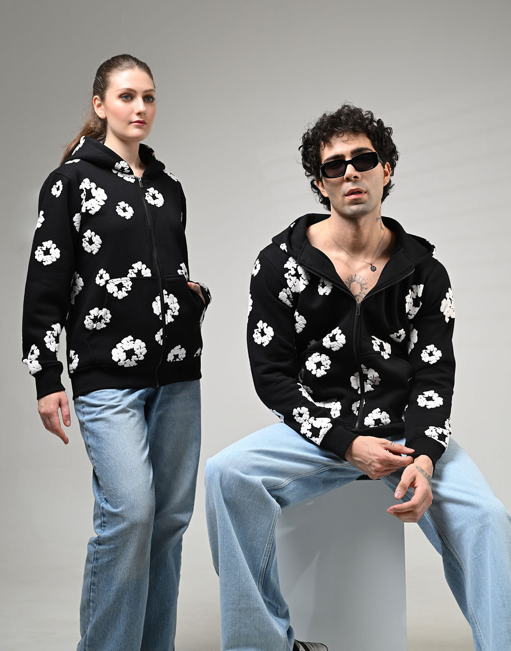 Regular Hoodies -  Luxe Cotton Blossom