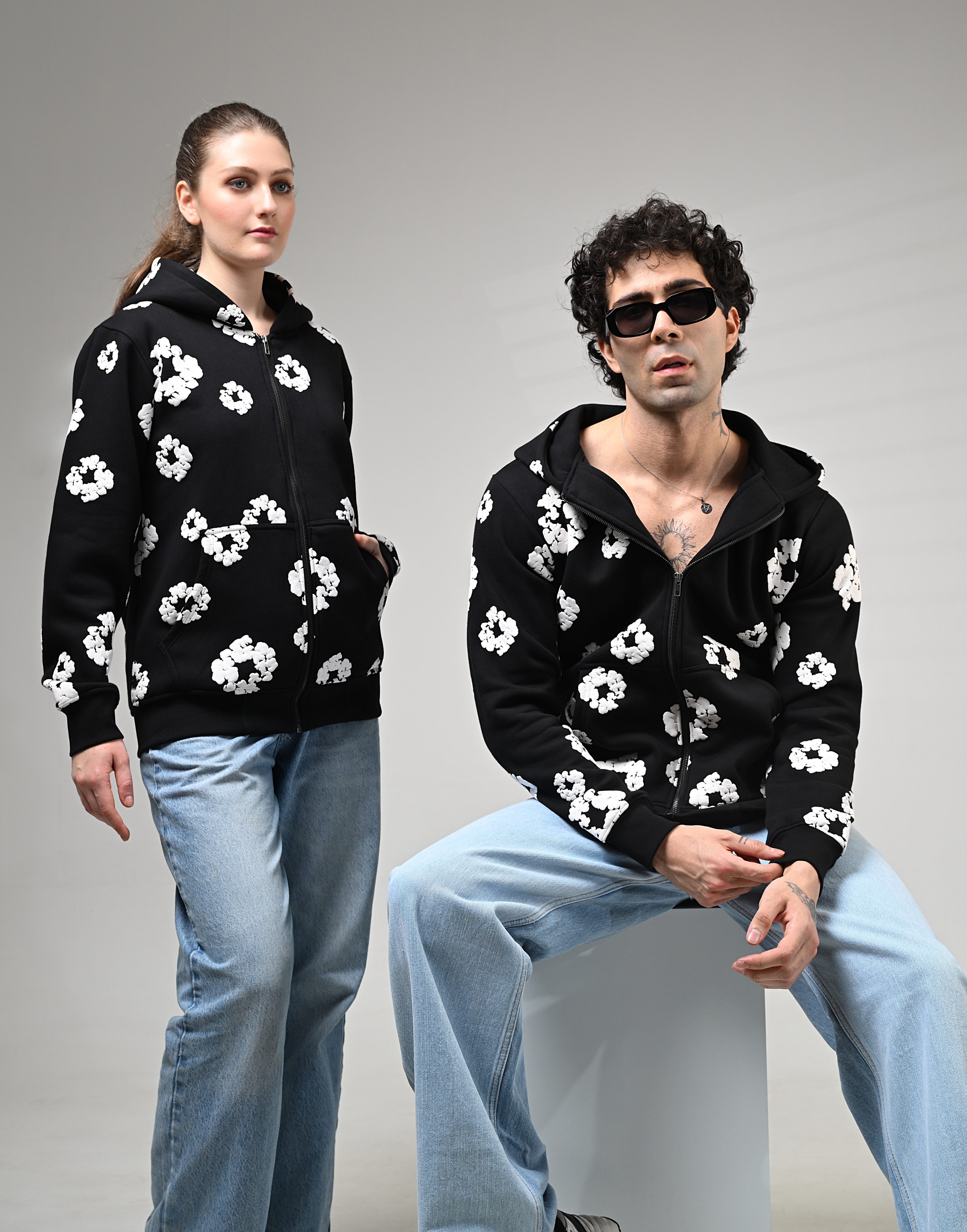 Regular Hoodies -  Luxe Cotton Blossom
