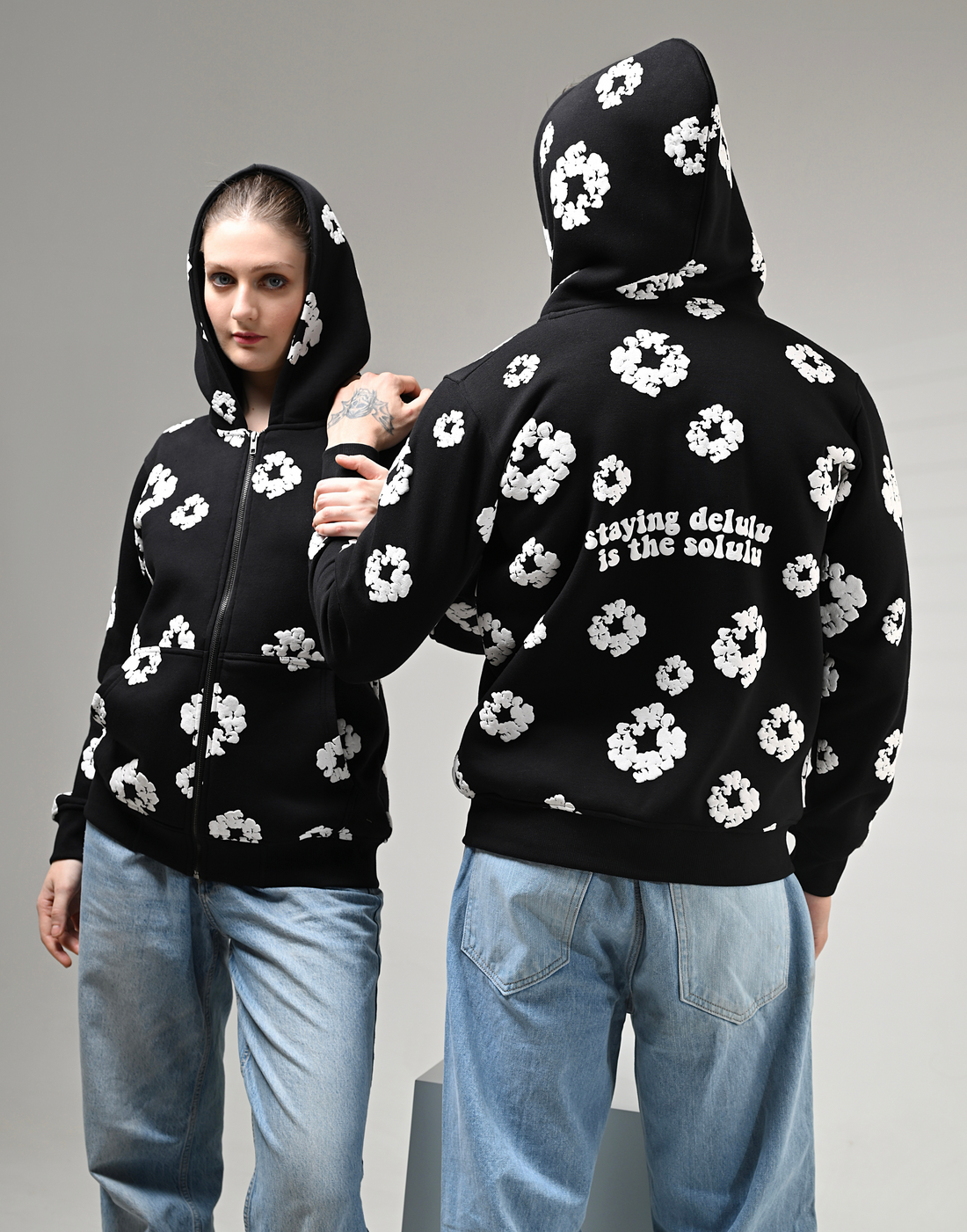 Regular Hoodies -  Luxe Cotton Blossom