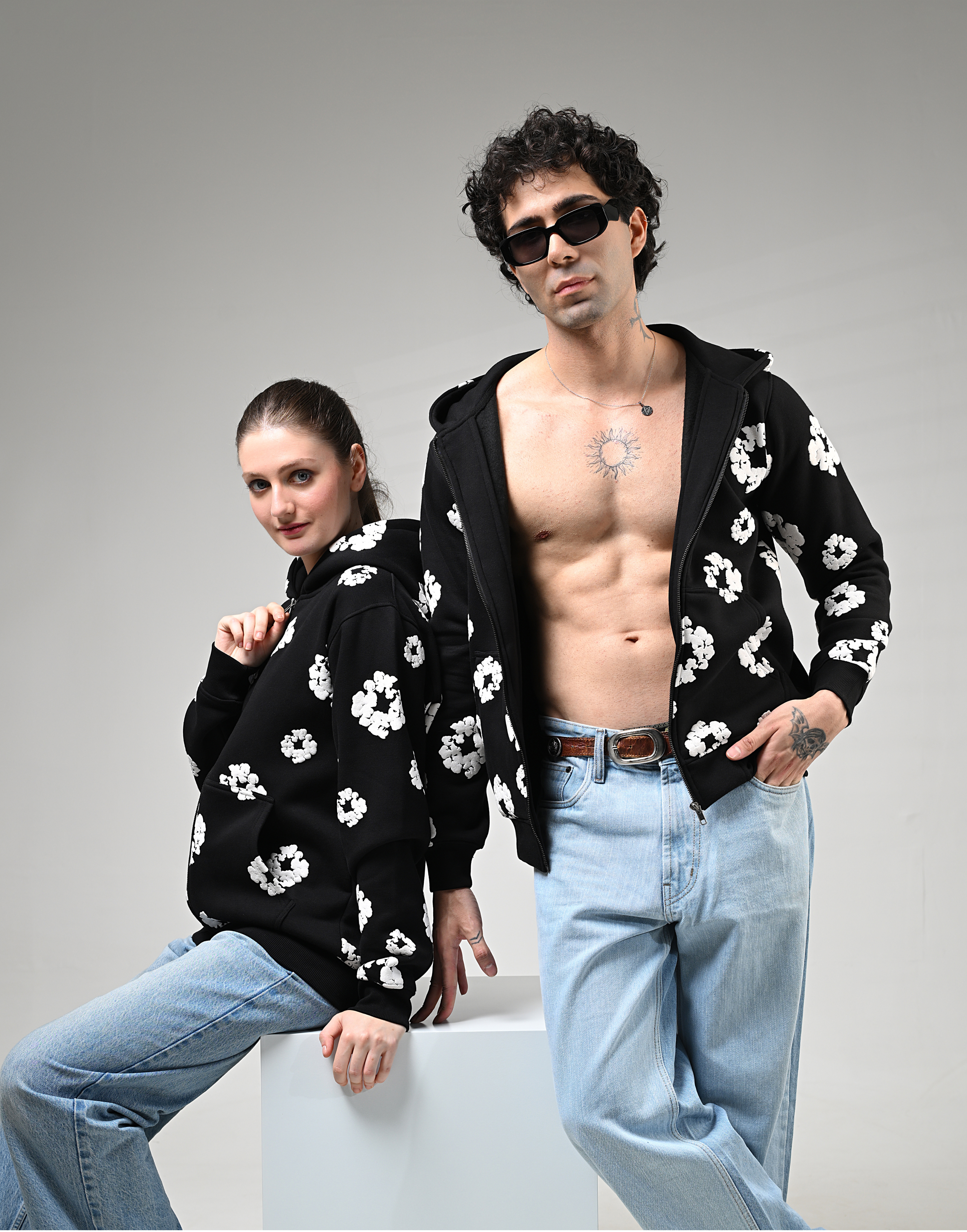 Regular Hoodies -  Luxe Cotton Blossom