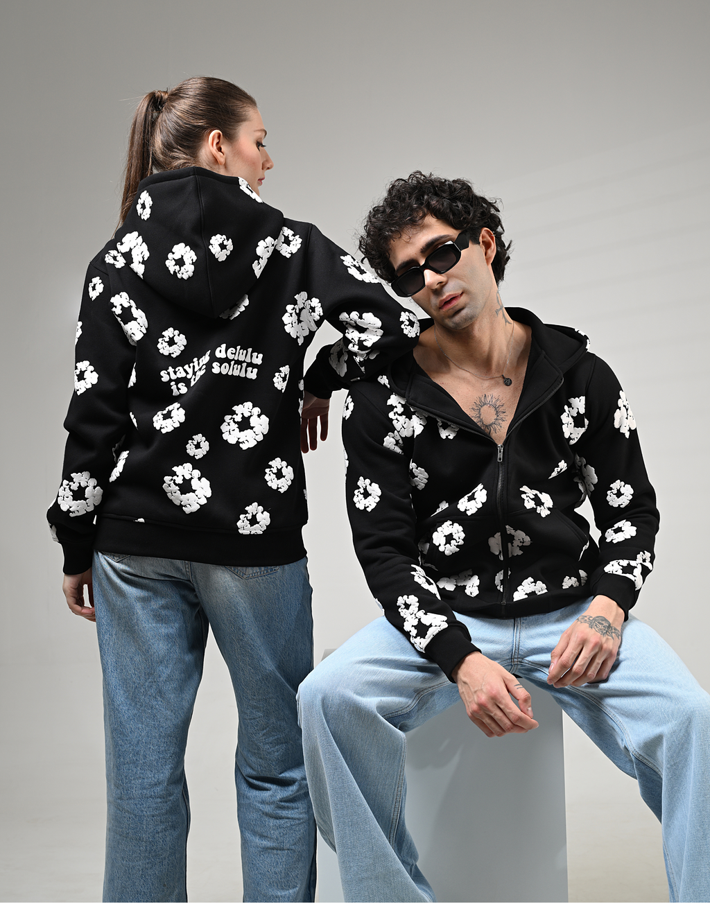 Regular Hoodies -  Luxe Cotton Blossom