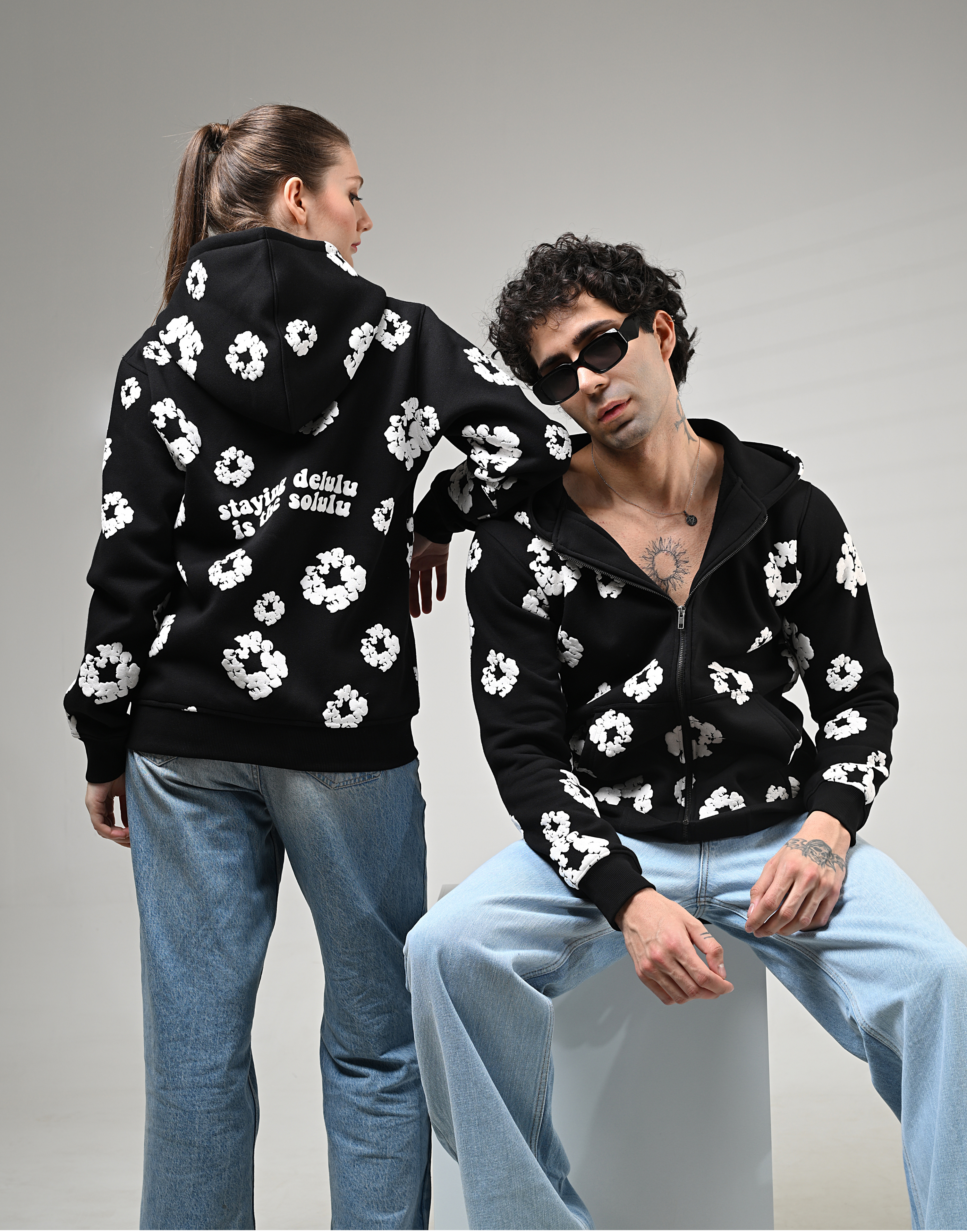 Regular Hoodies -  Luxe Cotton Blossom