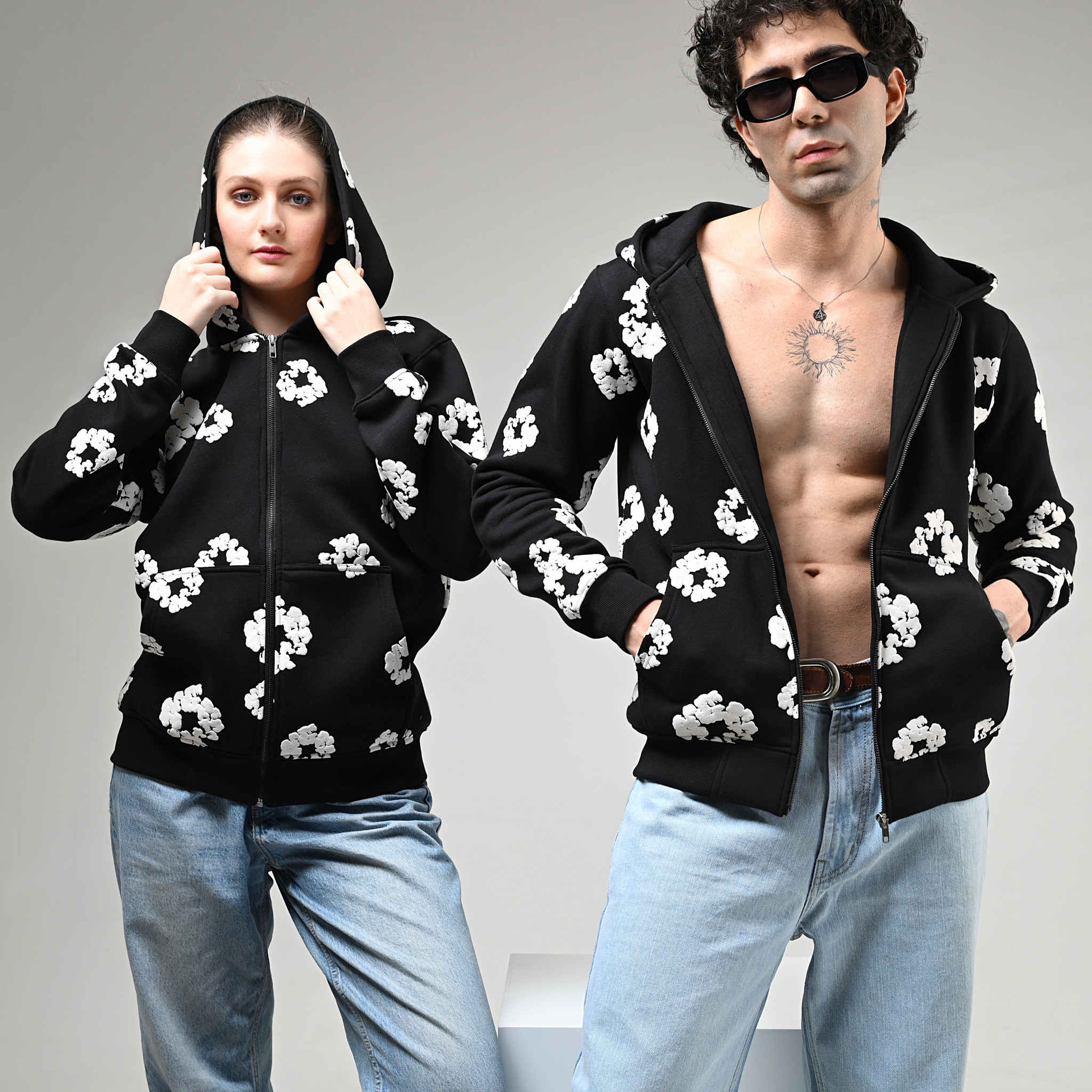 Regular Hoodies -  Luxe Cotton Blossom