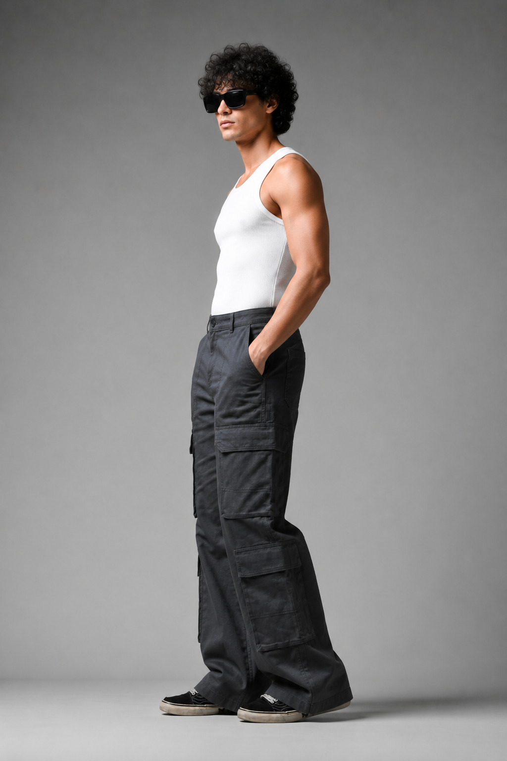 Deep Grey Cargo Pants