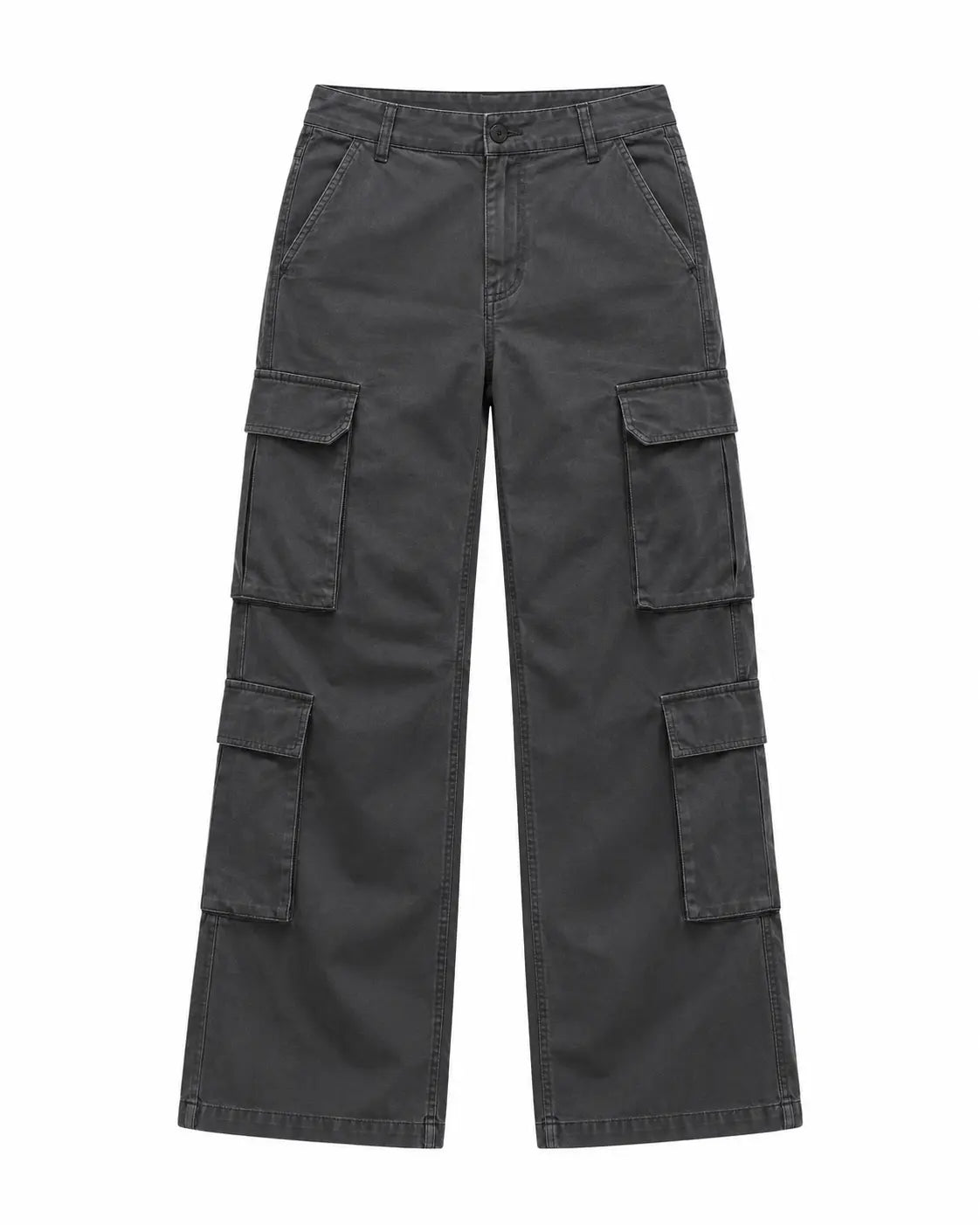 Women Deep Grey Cargo Pants
