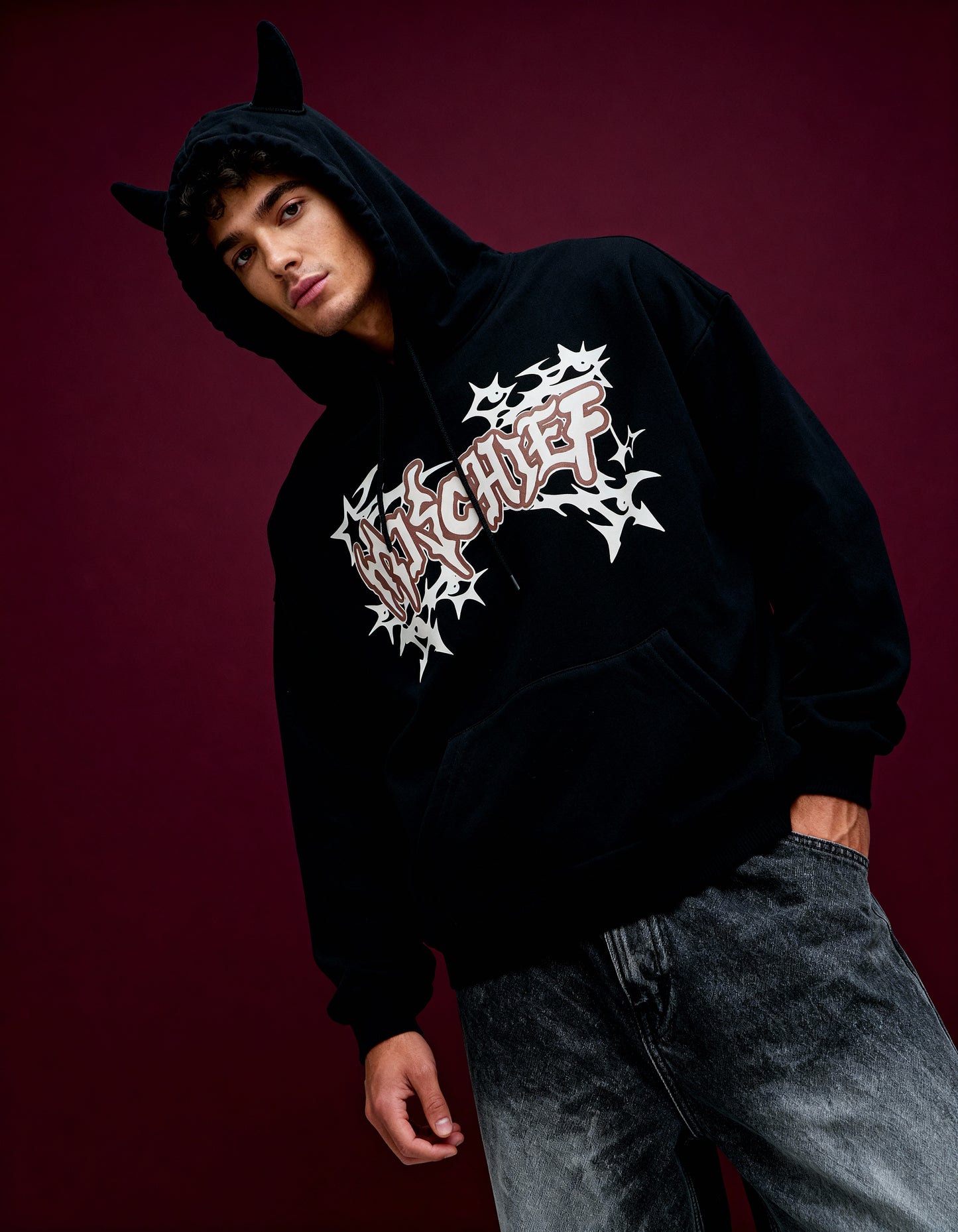 Mischief Oversized Hoodie - Black