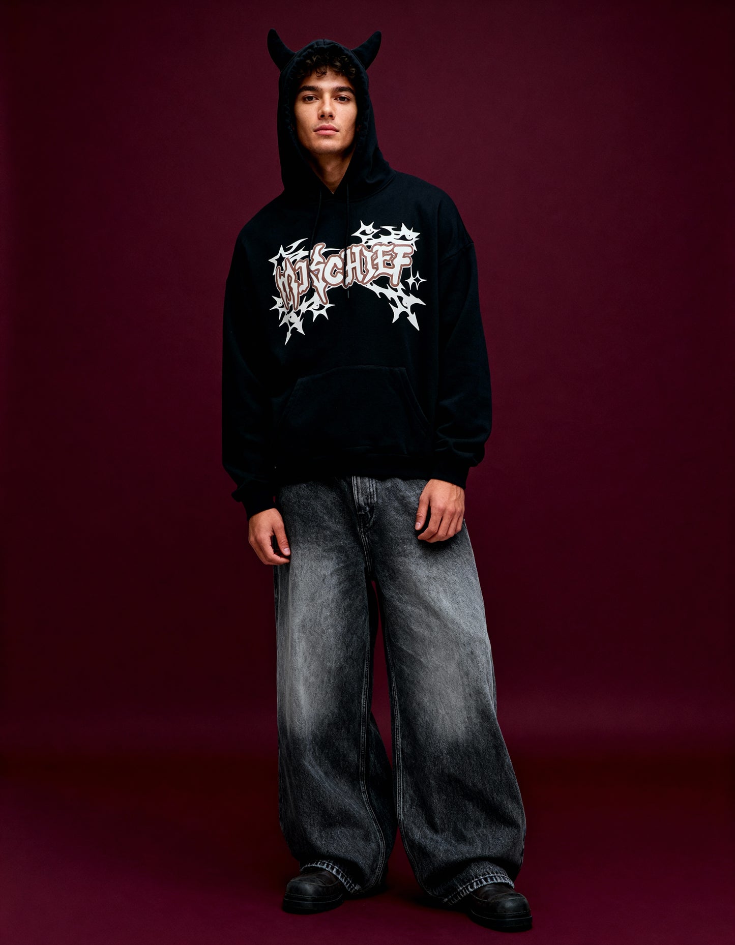 Mischief Oversized Hoodie - Black