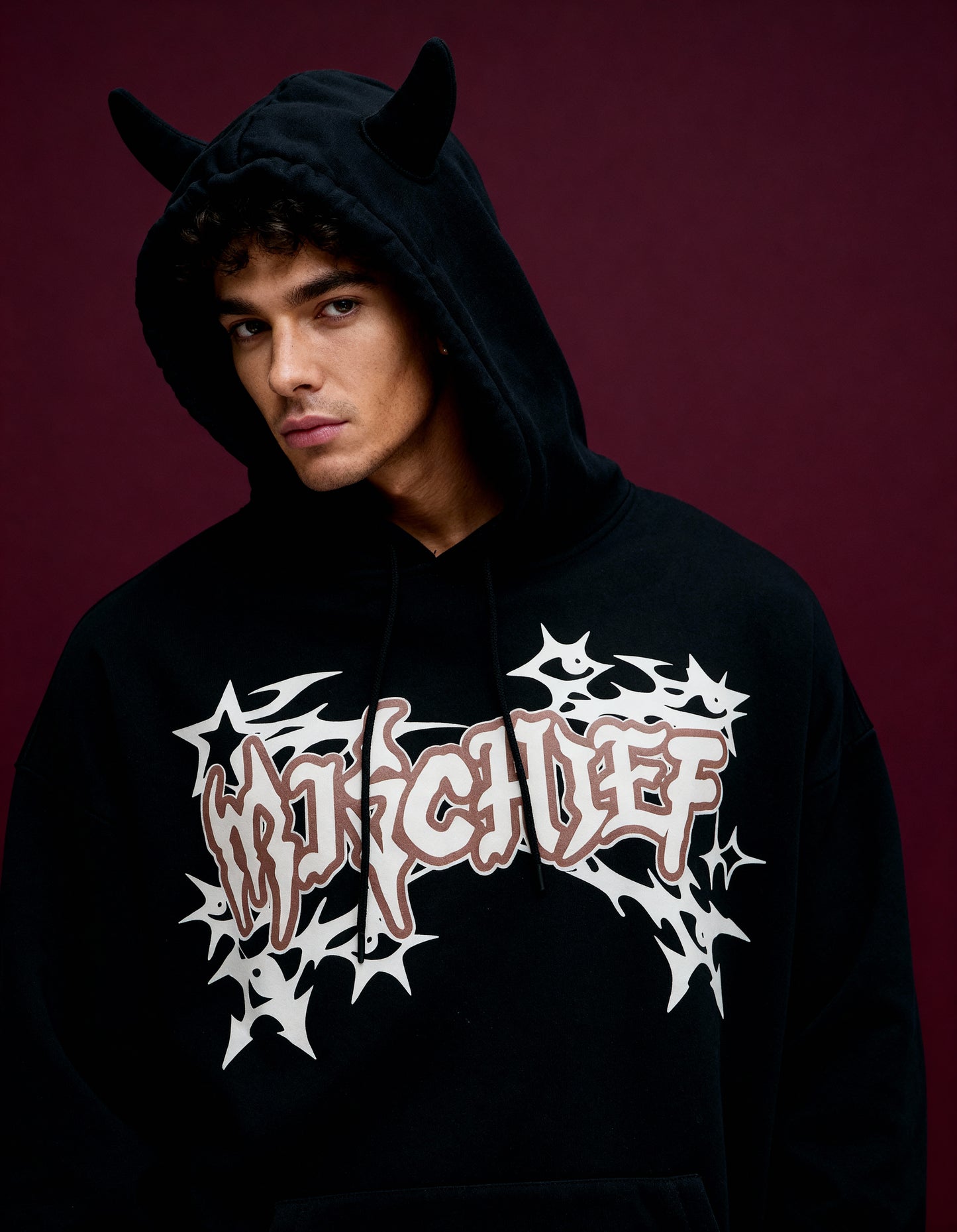 Mischief Oversized Hoodie - Black