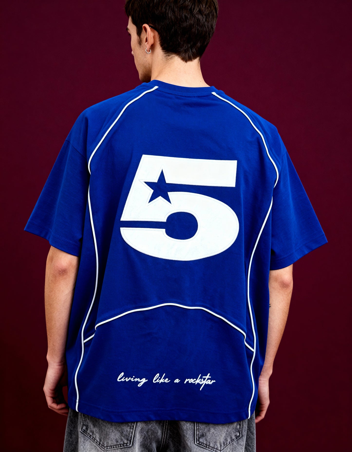 Jersey Number 5 Oversized T Shirt