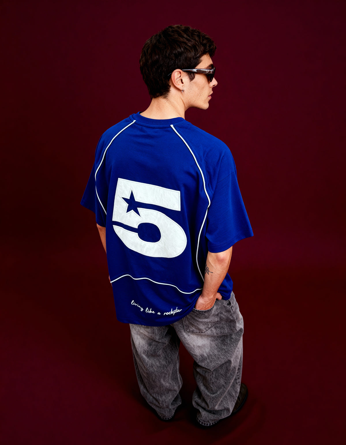 Jersey Number 5 Oversized T Shirt