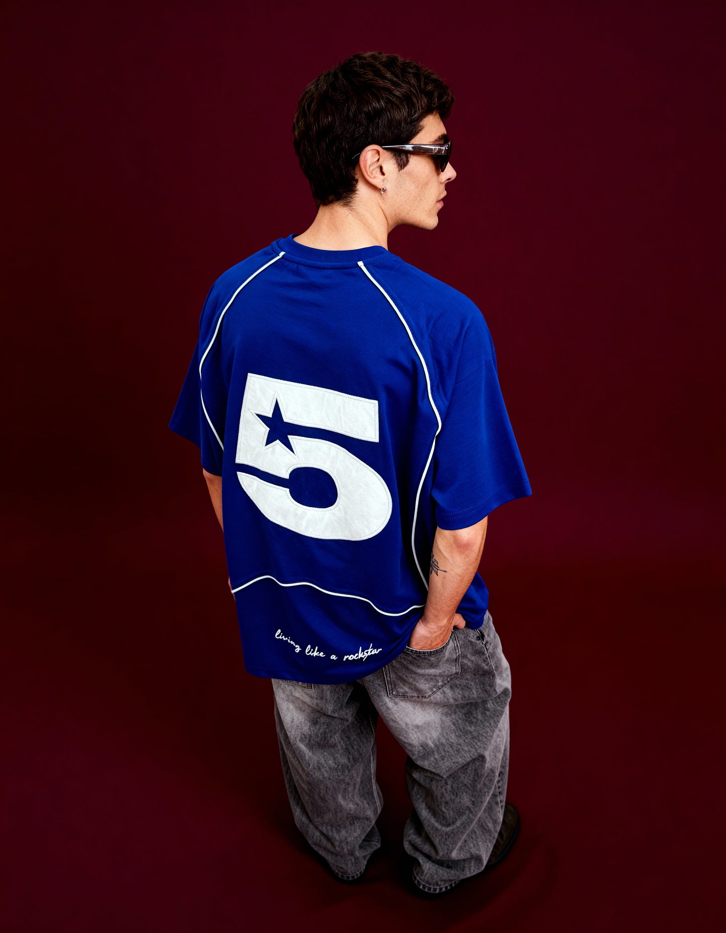 Jersey Number 5 Oversized T Shirt