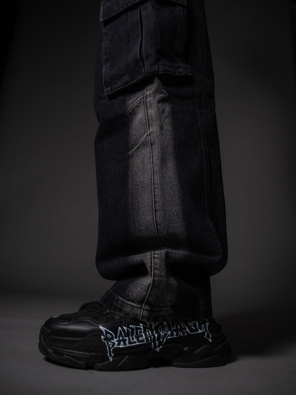 Rugged Black Baggy Denim